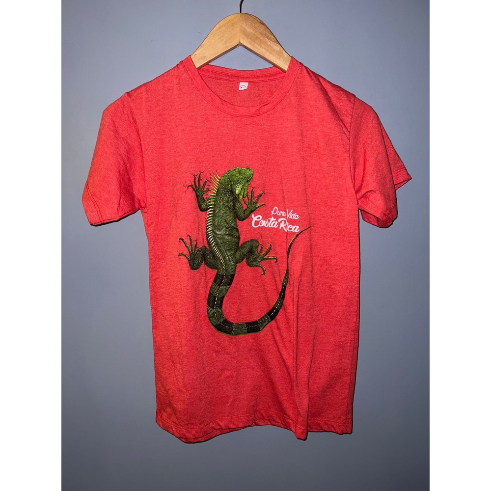 Kids Costa Rica Pura Vida‎ Iguana Graphic T-Shirt Red Heather Size 12
